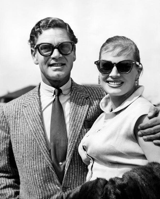 Anita Ekberg with her first husband Anthony Steel, a British actor, pictured here in London in 1956