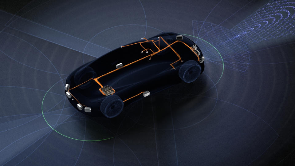 Nvidia's Hyperion8 platform features a host of sensors including lidar, radar, cameras, and sonar. (Image: Nvidia)