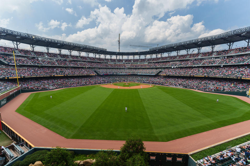 ATLANTA, GA - JULY 2: General view of Truist Park between the Atlanta Braves and the Miami Marlins at Truist Park on July 2, 2023 in Atlanta, Georgia. (Photo by Matthew Grimes Jr./Atlanta Braves/Getty Images)