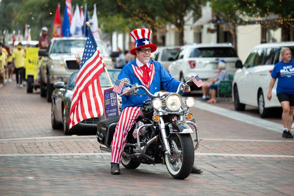 Bill Gay dresses as Uncle Sam in the Vet Fest of Lake County parade in 2020.