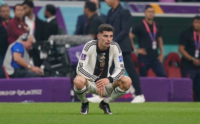 Germany’s Kai Havertz looks dejected