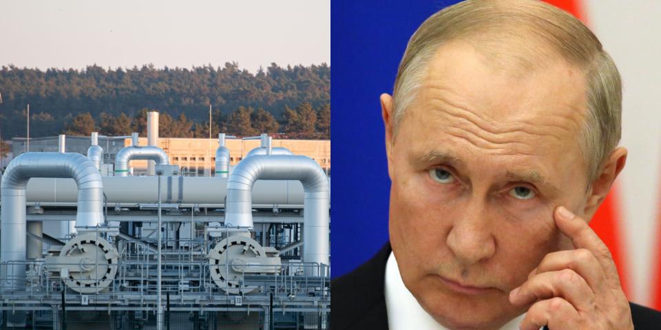 Nord Stream 2 pipeline in Lubmin, Mecklenburg-Western Pomerania; Vladimir Putin