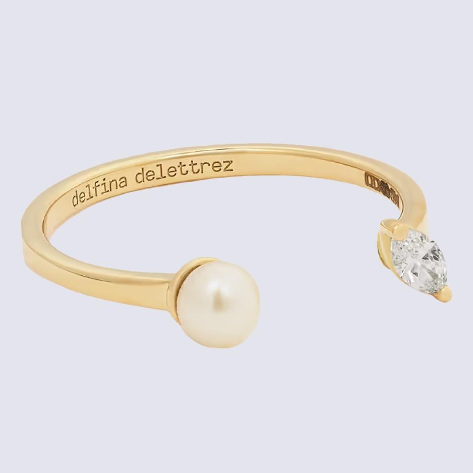 Delfina Delettrez Pearl and Diamond Ring