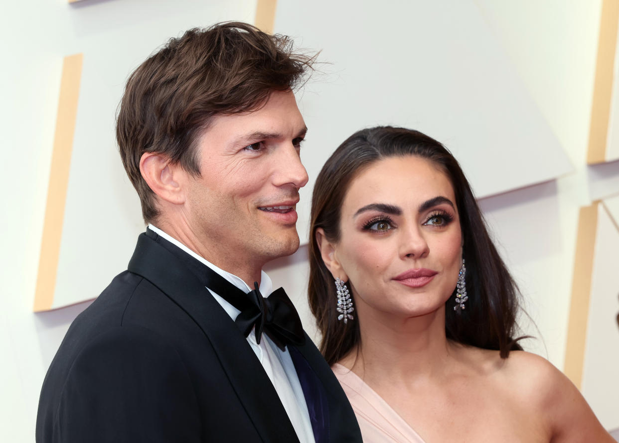 Ukranian Mila Kunis, pictured here with her husband Ashton Kutcher at the 2022 Governors Awards on March 25, 2022, shared how she changed 
