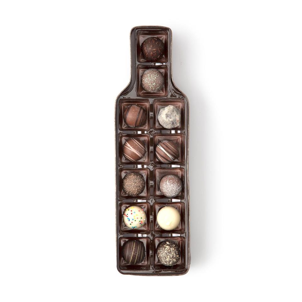 29) Bottle-of-Wine Chocolate Truffles Box