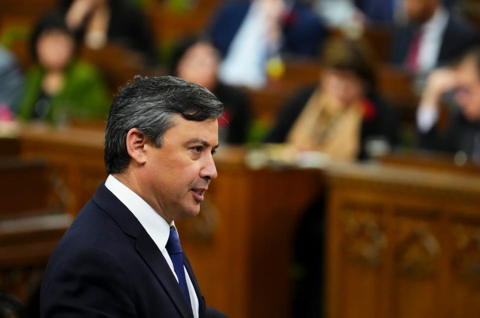 Conservative MP Michael Chong rises during question period on Parliament Hill in Ottawa on Wednesday, May 3, 2023.