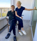In this photo published by Russian opposition leader Alexei Navalny on his Instagram account on Monday, Sept. 21, 2020, Russian opposition leader Alexei Navalny and his wife Yulia pose for a photo in a hospital in Berlin. The German hospital treating Russian opposition leader Alexei Navalny for poisoning says his condition improved enough for him to be released from the facility. The Charite hospital in Berlin said Wednesday Sept. 23, 2020 that after 32 days in care, Navalny's condition "improved sufficiently for him to be discharged from acute inpatient care." (Navalny Instagram via AP)