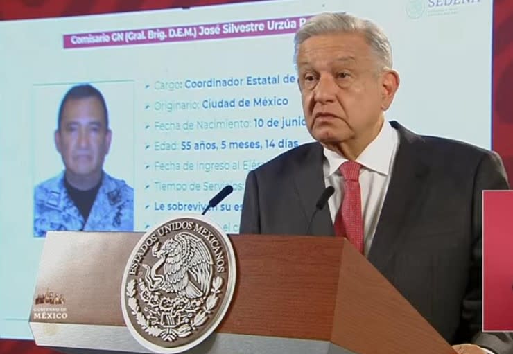 AMLO lamentó la muerte del General Urzúa en cumplimiento de su deber/Foto: Especial, Conferencia AMLO.