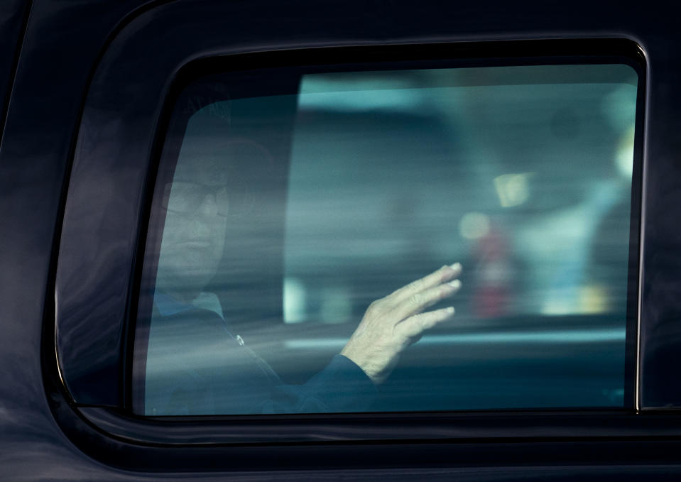 El presidente Donald Trump regresa a la Casa Blanca, en Washington, después de un viaje dominical a uno de sus complejos de golf, el 13 de diciembre de 2020. (Doug Mills/The New York Times)