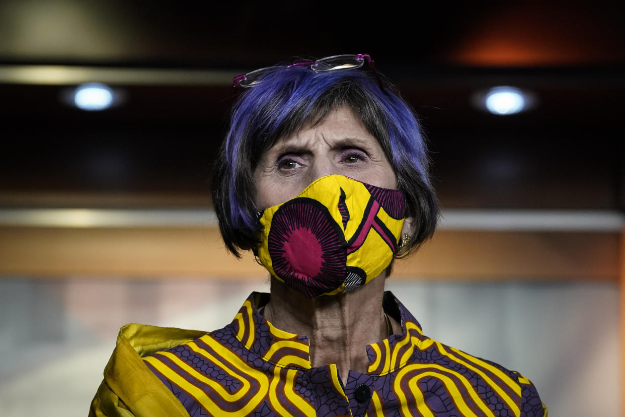 WASHINGTON, DC - JULY 29: U.S. Rep. Rosa DeLauro (D-CT) attends a news conference about the Child Care Is Essential Act and the Child Care For Economic Recovery Act at the U.S. Capitol on July 29, 2020 in Washington, DC. The House is scheduled to vote later Wednesday afternoon on the two bills aimed at financially supporting child care providers and providing access to child care for American workers during the coronavirus pandemic. (Photo by Drew Angerer/Getty Images)