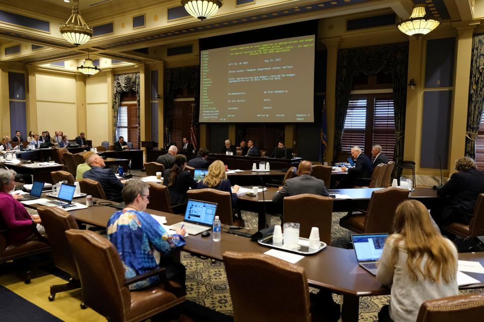 The Senate appropriations and budget committee meets Tuesday at the Oklahoma Capitol.