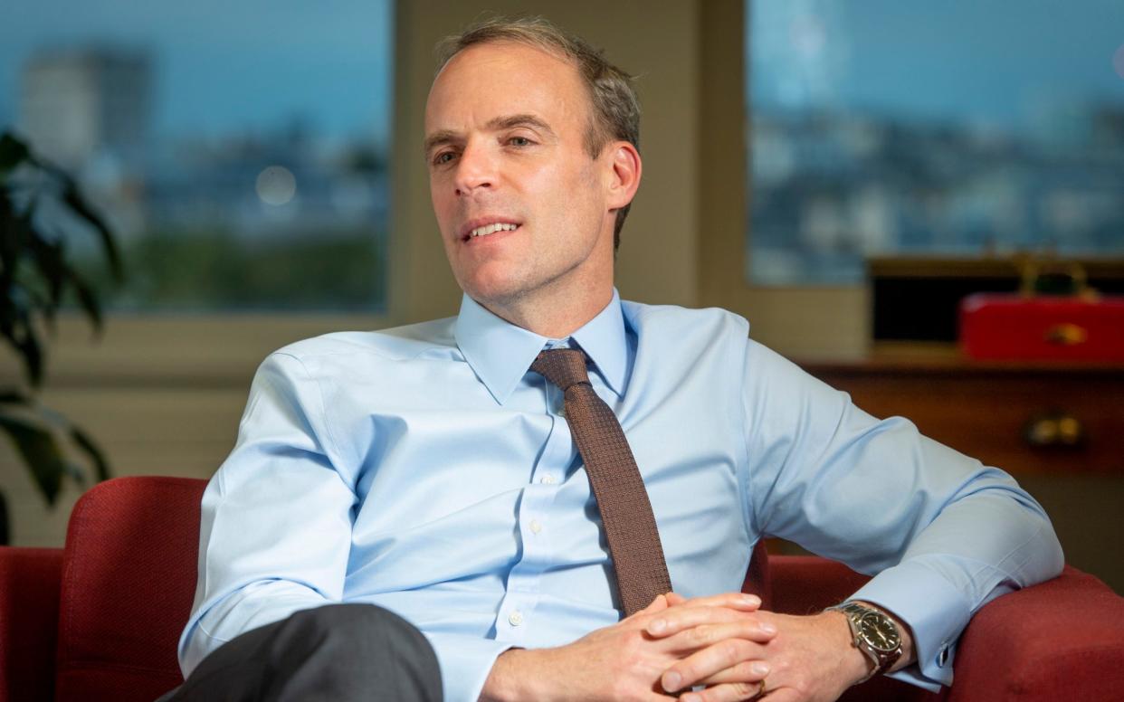 Secretary of State for Justice and Deputy Prime Minister Dominic Raab, pictured at his London office - Geoff Pugh