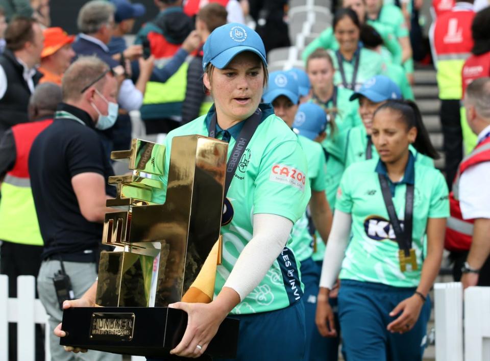 Oval Invincibles captain Dane Van Niekerk hailed “incredible” wife and teammate Marizanne Kapp for her match-winning performance (Steven Paston/PA) (PA Wire)