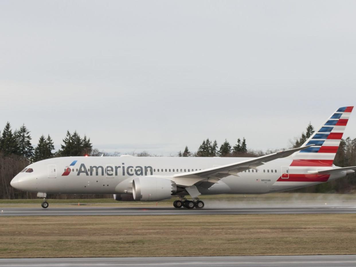 First American Airlines' Boeing 787.