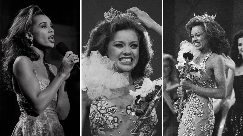 <span><span>Vanessa Williams competing and winning the Miss America pageant, 1983</span><span>Michael Ochs Archives/Bettmann/Getty</span></span>