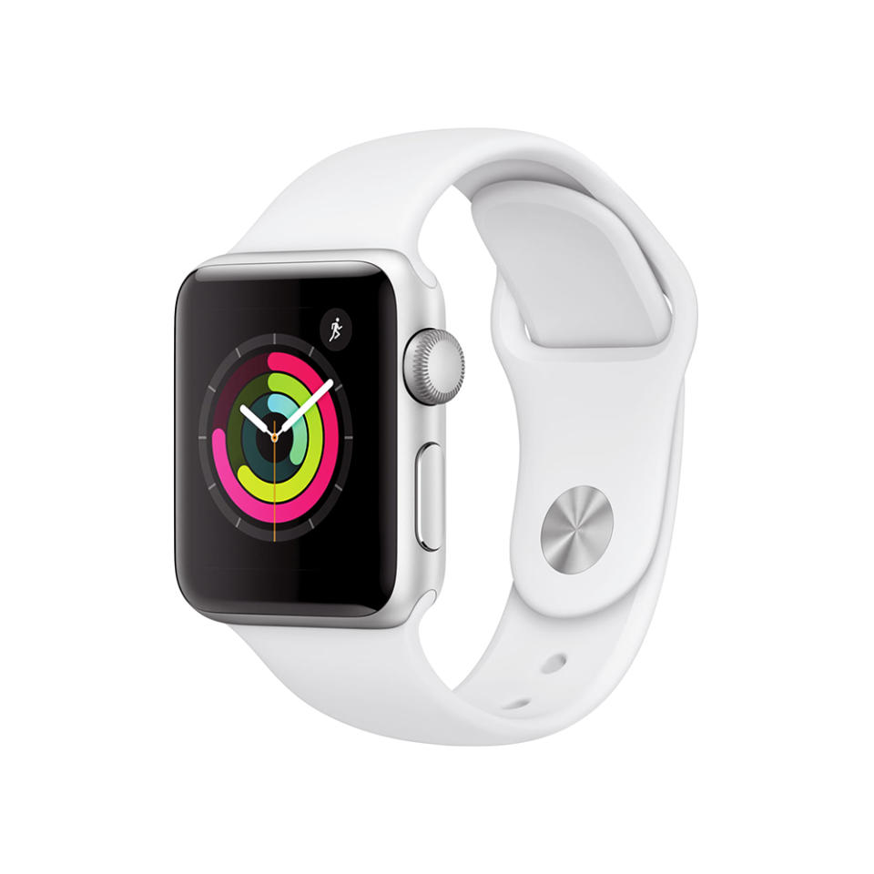 Apple Watch Series 3 GPS, 38mm, Sport Band, Aluminum Case in White. (Photo: Walmart)