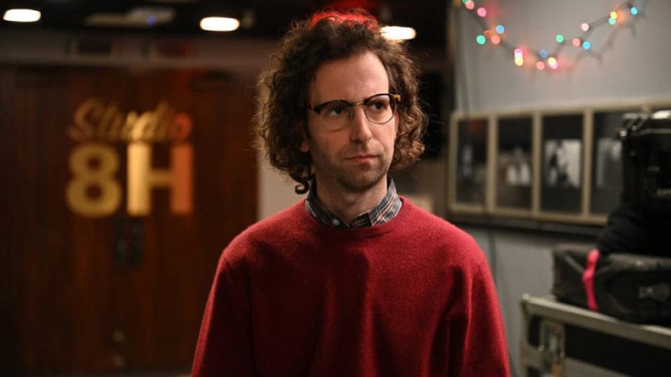 Kyle Mooney during the “Kyle’s Holiday” sketch on “SNL” (Tiffany Franco/NBC)