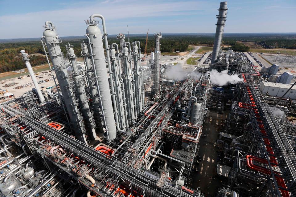 An over view shows a section of the Mississippi Power Co. carbon capture plant in Kemper County.