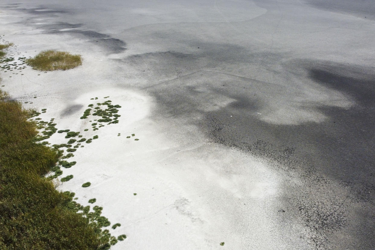 The Rusanda salty lake, of which its mud is used in medical therapy, has dried out completely, near Melenci, Serbia, Wednesday, Sept. 4, 2024. Experts say the summer of 2024 in the Balkans was the hottest since measurements started more than 130 years ago. (AP Photo/Darko Vojinovic)