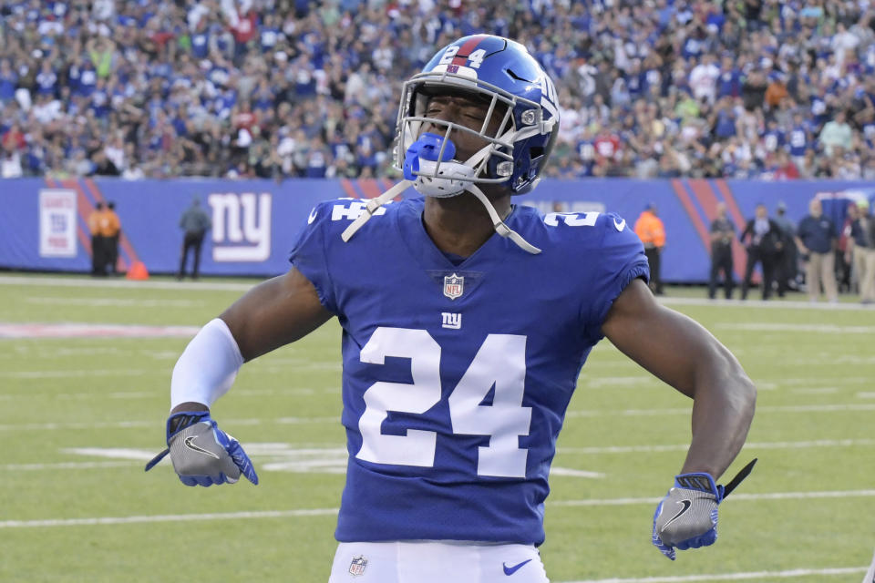 New York Giants' Eli Apple has had a very disappointing second season. (AP)