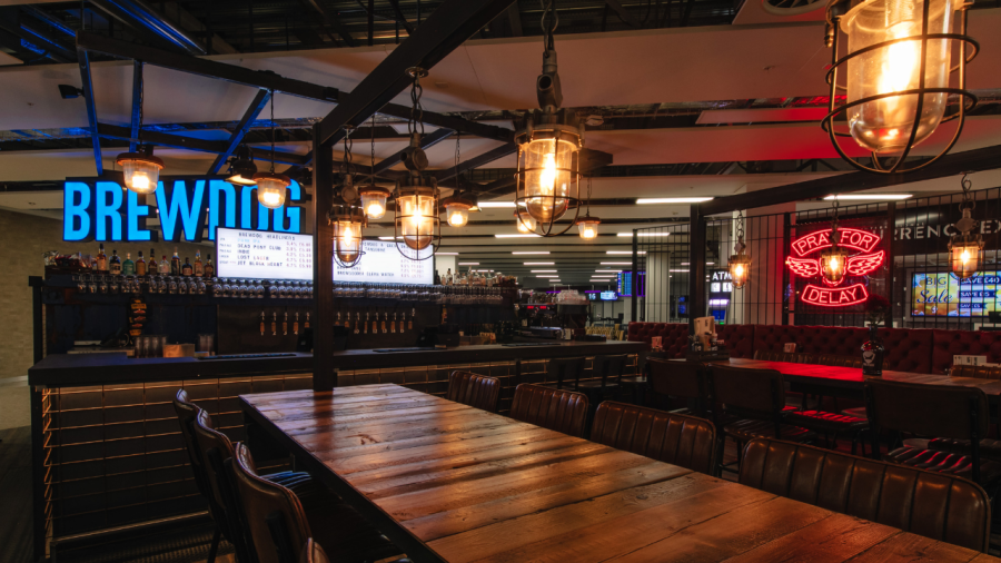 Inside BrewDog’s Edinburgh Airport bar, the brand’s first location inside an airport. (Courtesy Photo/BrewDog)