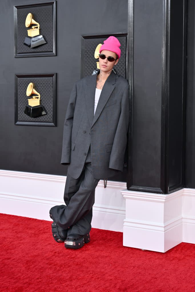 Justin Bieber attends the 64th annual Grammy Awards at the MGM Grand Garden Arena in Las Vegas on April 3, 2022. - Credit: Brian Friedman for Variety