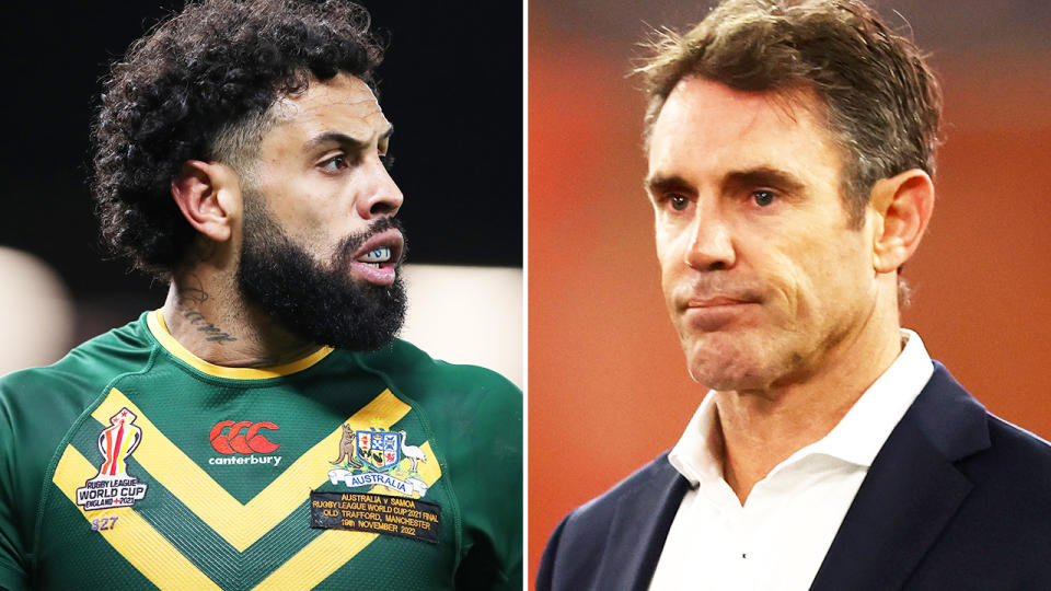 Brad Fittler, pictured here alongside Josh Addo-Carr.