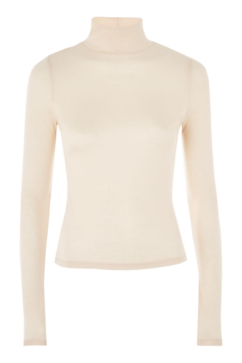 Fine Knitted Funnel Neck Top