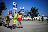 United Auto Workers (UAW) union members picket outside Ford's Kentucky truck plant