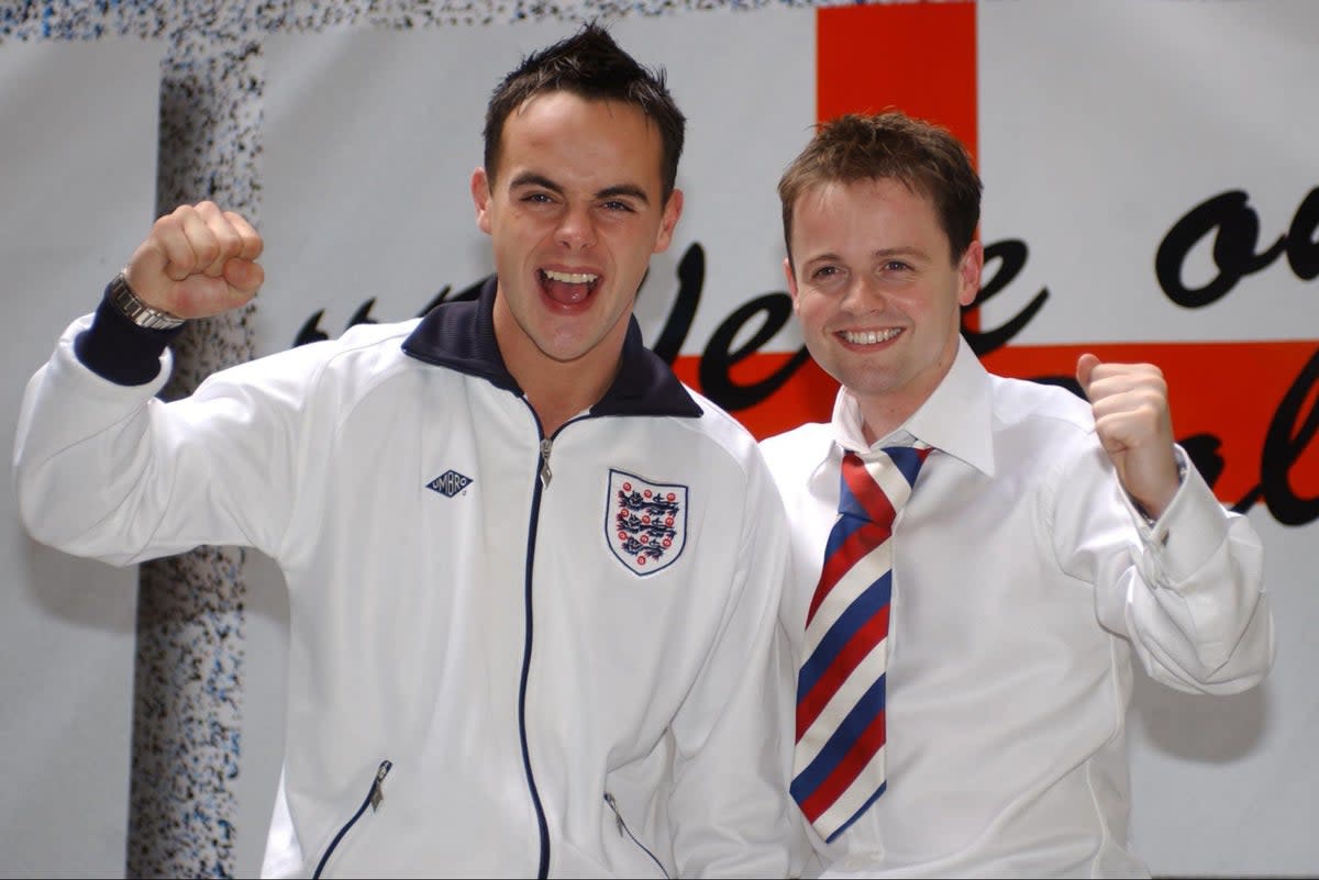 Ant and Dec briefly resurrected their music career to release ‘We’re on the Ball’ for Euro 2002  (PA)