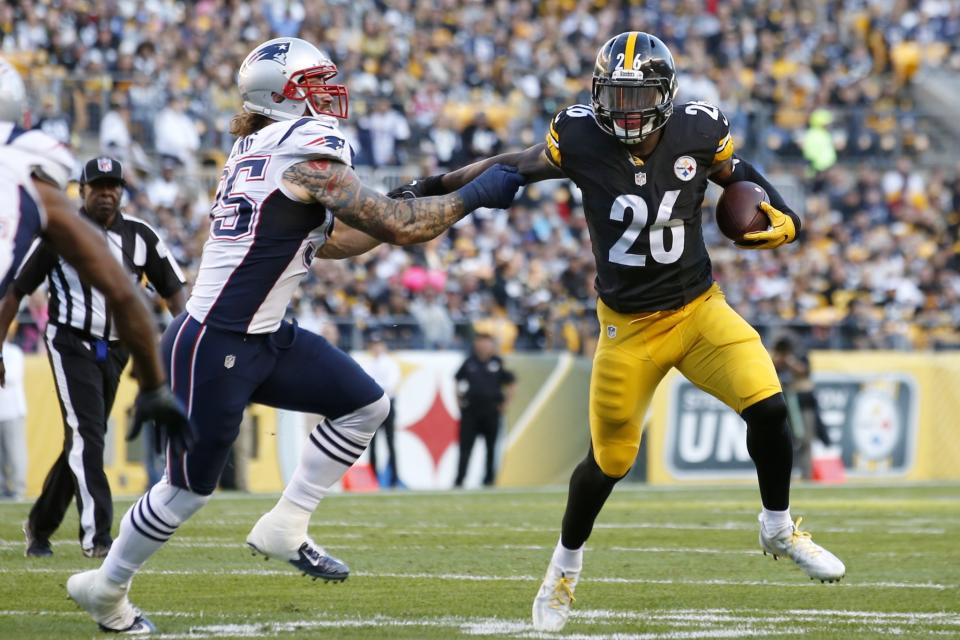 Keeping Le'Veon Bell in check will be job No. 1 for the New England defense. (AP)