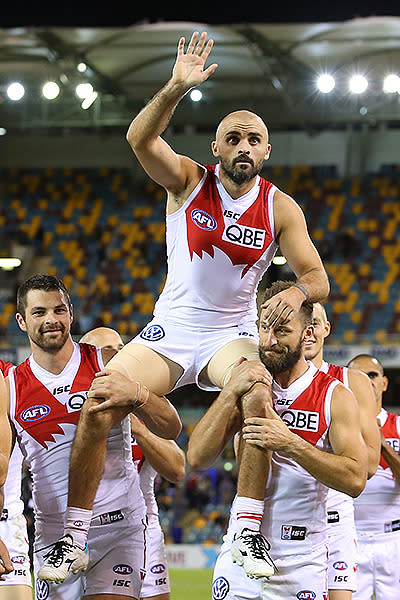 Sydney's 79-point win was a perfect way to celebrate Rhyce Shaw's 200th AFL game.