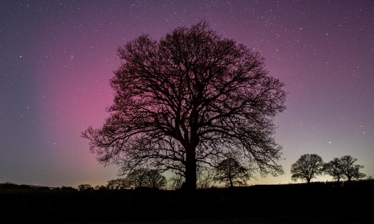 <span>The combination of enhanced activity from the sun reaching Earth and clear skies would improve the chances of seeing the aurora display in the UK.</span><span>Photograph: UK Met Office</span>