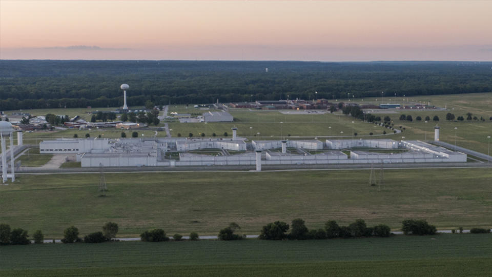 An aerial photo taken with a drone shows the US Penitentiary complex that houses the federal execution chamber in Terre Haute, Indiana, USA