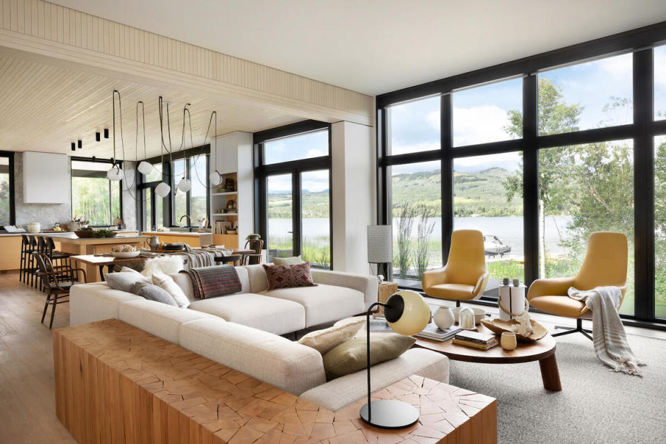 Comber’s work is featured in a living room on Tyhee Lake in British Colombia by Falken Reynolds Interiors