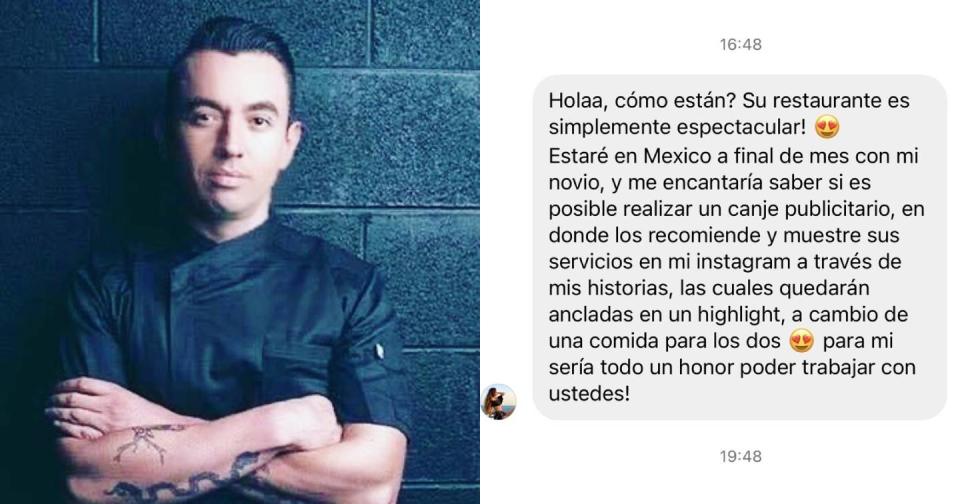 La respuesta del chef mexicano. Foto: Instagram vía @edgarnunezm y Twitter vía @EdgarNunezM