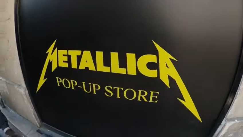  A picture of the outside of Metallica's pop-up store in Paris, France 