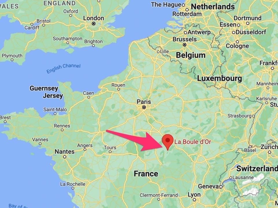 The hotel is roughly a three-hour drive from Paris, France.