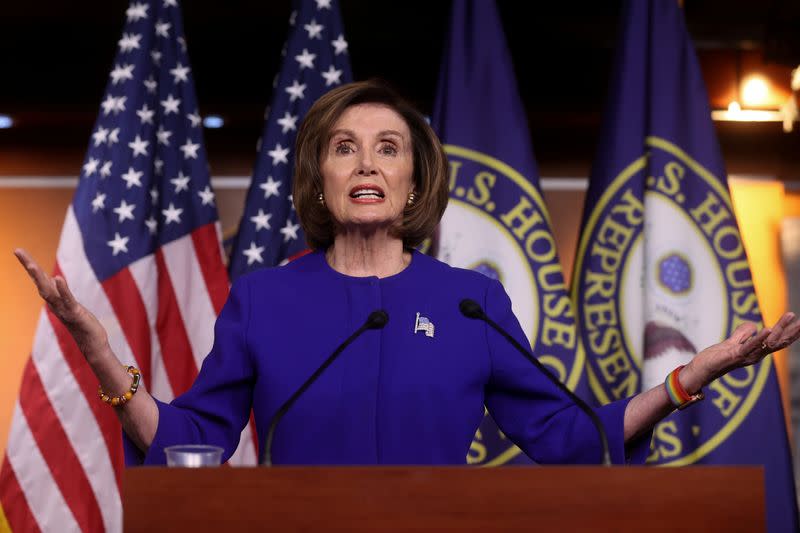 U.S. House Speaker Pelosi holds her weekly news conference at the Capitol in Washington