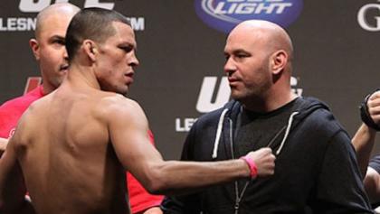 Nate Diaz [L] and Dana White [R] don't see eye-to-eye these days.