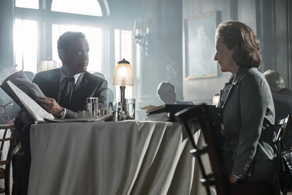 Tom Hanks as editor Ben Bradlee and Meryl Streep as the publisher Katharine Graham in The Post. (Credit: Niko Tavernise for 20th Century Fox and Storyteller Distribution, via IMDB)