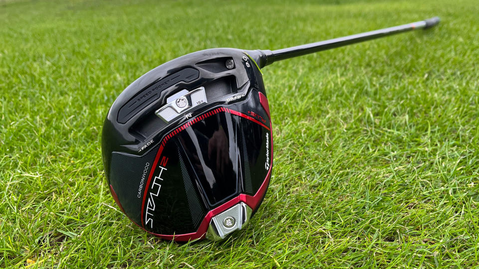 TaylorMade Stealth 2 Plus Driver resting on the golf course