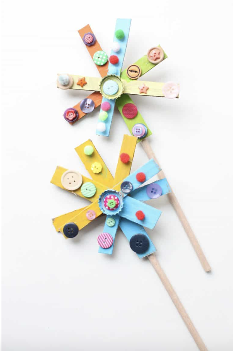 crafts for kids cardboard star wand with buttons