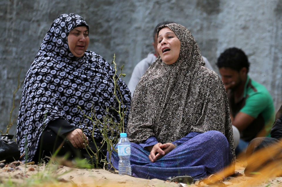 Relatives of missing persons from a capsized boat in Al-Beheira