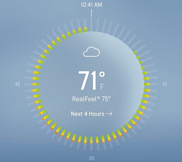 The AccuWeather mobile app