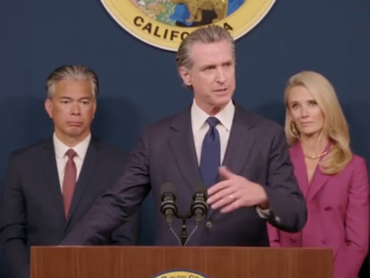 Gavin Newsom lays into the Supreme Court at a press conference on 24 June, 2022 (State of California via Twitter)