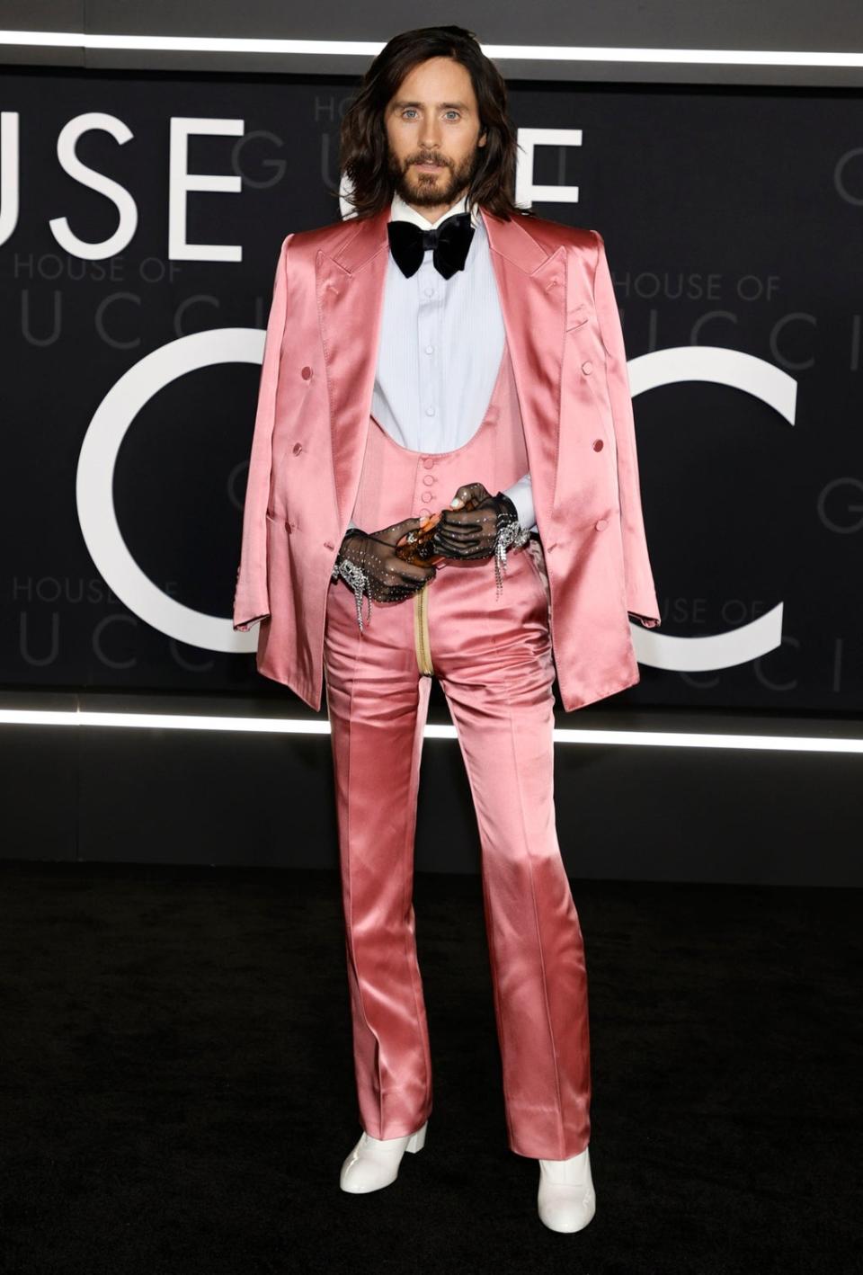 Jared Leto at House of Gucci premiere wearing Gucci (Getty Images)