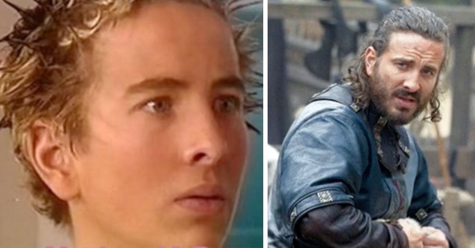 Ryan Corr as a child actor (left) and on the set of House of Dragon (right). 