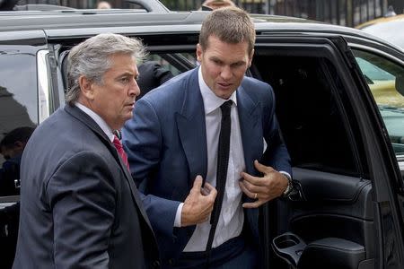 New England Patriots' quarterback Tom Brady arrives at the Manhattan Federal Courthouse in New York August 31, 2015. REUTERS/Brendan McDermid