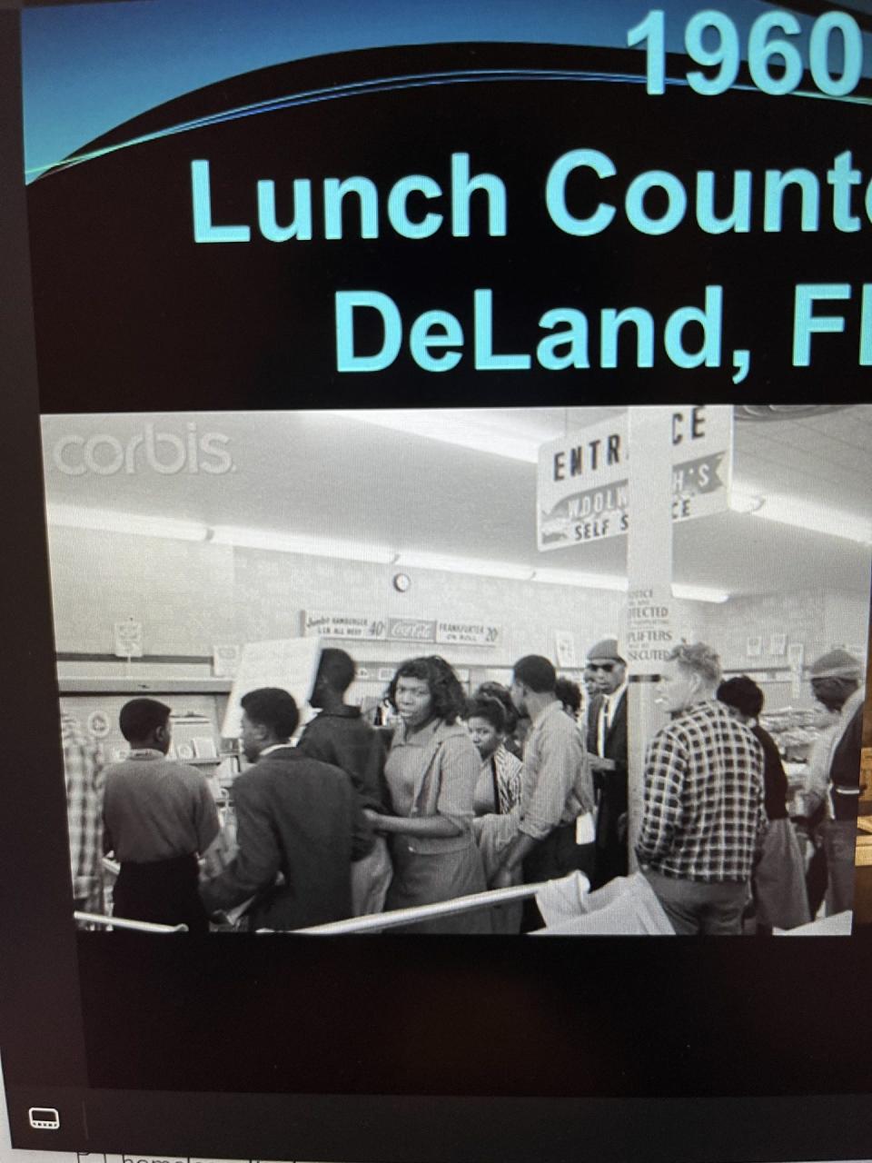 In February 1960, a few dozen high school students in DeLand decided to push back on the policy of local lunch counters that forced Black people to take their food and drinks outside. The kids protested peacefully for a week and won, allowing Black people to dine inside two lunch counters on Woodland Boulevard.